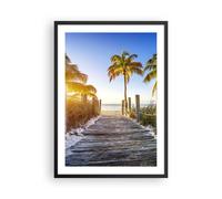 Poster 50x70cm Spiaggia Palme Passerella Stampe Immagini Quadri Moderni Murale
