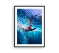 Poster 50x70cm Surf Donna Subacqueo Stampe Immagini Quadri Moderni Murale