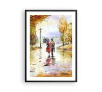 Poster 50x70cm Tempo pioggia autunno parco Stampe Immagini Quadri Moderni Murale
