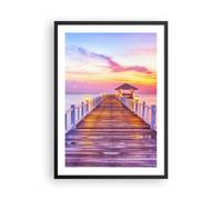 Poster 50x70cm Tramonto acqua ponte orizzonte Stampe Immagini Quadri Murale