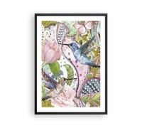Poster 50x70cm uccello farfalla fiore Stampe Immagini Quadri Moderni Murale