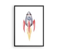 Poster 50x70cm Un Razzo Spaziale Bambini Cosmo Stampe Immagini Quadri Murale