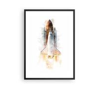 Poster 50x70cm Un Razzo Spaziale Cosmo Minimalismo Stampe Immagini Quadri Murale