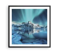Poster 60x60cm Alba Polare Montagne Stampe Immagini Quadri Moderni Murale