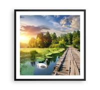 Poster 60x60cm architettura lungomare Cigno Paesaggio Stampe Quadri Moderni
