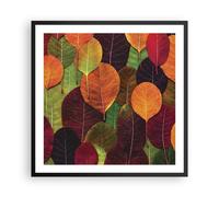 Poster 60x60cm Autunno Foglie Grafica Stampe Immagini Quadri Moderni Murale