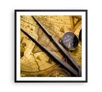 Poster 60x60cm Bussola Avventura Viaggi Stampe Immagini Quadri Moderni Murale