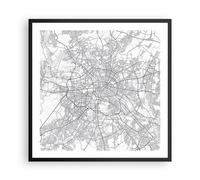 Poster 60x60cm Città mappa Berlino Stampe Immagini Quadri Moderni Murale