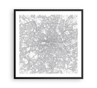Poster 60x60cm Città mappa Londra Stampe Immagini Quadri Moderni Murale