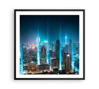 Poster 60x60cm città notte strada Stampe Immagini Quadri Moderni Murale
