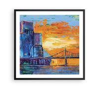 Poster 60x60cm Città Ponte Impasto Stampe Immagini Quadri Moderni Murale