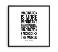 Poster 60x60cm Einstein Maxim Immaginazione Stampe Immagini Quadri Moderni