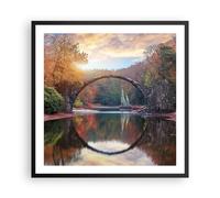 Poster 60x60cm Giardino rododendri ponte Stampe Immagini Quadri Moderni Murale
