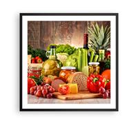 Poster 60x60cm Il cibo verdure broccoli carne Stampe Immagini Quadri Moderni