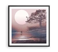Poster 60x60cm Luna coppia albero Stampe Immagini Quadri Moderni Murale