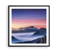 Poster 60x60cm Ovest Il Sole Le Montagne Stampe Immagini Quadri Moderni Murale