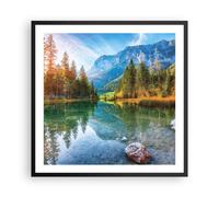 Poster 60x60cm Paesaggio montagne alba Stampe Immagini Quadri Moderni Murale