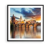 Poster 60x60cm Ponte storia fiume Stampe Immagini Quadri Moderni Murale