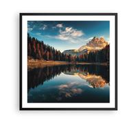 Poster 60x60cm Riflessione Lago Paesaggio Stampe Immagini Quadri Moderni Murale
