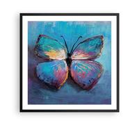 Poster 60x60cm Scritto a mano farfalla blu Stampe Immagini Quadri Moderni Murale