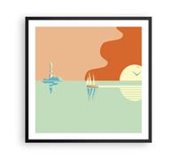 Poster 60x60cm Sole Veliero Lanterna Stampe Immagini Quadri Moderni Murale