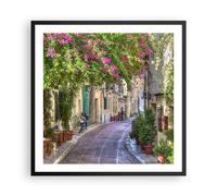 Poster 60x60cm Strada decorazione fiori grecia Stampe Immagini Quadri Moderni