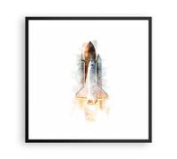 Poster 60x60cm Un Razzo Spaziale Cosmo Minimalismo Stampe Quadri Moderni