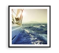 Poster 60x60cm Yacht Barca a Vela Sole Stampe Immagini Quadri Moderni Murale