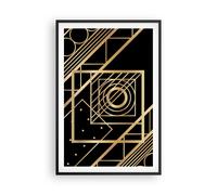 Poster 61x91cm Astrazione Quadrato Oro Stampe Immagini Quadri Moderni Murale