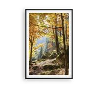 Poster 61x91cm Autunno montagna foresta natura Stampe Immagini Quadri Murale