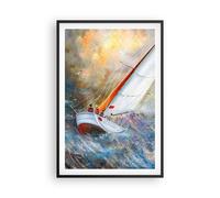 Poster 61x91cm Barca a vela immagine regata Stampe Immagini Quadri Murale