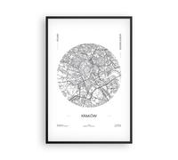 Poster 61x91cm Carta Geografica Cracovia Polonia Stampe Immagini Quadri Murale