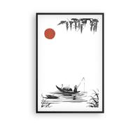 Poster 61x91cm Cina pescatore disegno Stampe Immagini Quadri Moderni Murale