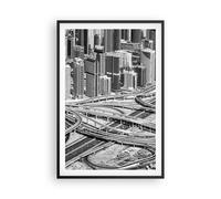 Poster 61x91cm Città grattacieli autostrada Stampe Immagini Quadri Murale