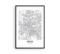 Poster 61x91cm Città mappa Berlino Stampe Immagini Quadri Moderni Murale