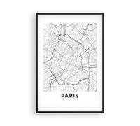Poster 61x91cm Città mappa Parigi Stampe Immagini Quadri Moderni Murale