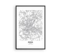 Poster 61x91cm Città Mappa Roma Stampe Immagini Quadri Moderni Murale