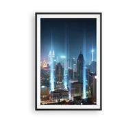 Poster 61x91cm città notte strada Stampe Immagini Quadri Moderni Murale