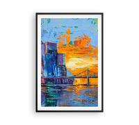 Poster 61x91cm Città Ponte Impasto Stampe Immagini Quadri Moderni Murale