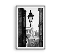 Poster da Parete Città Vecchia Bianco E Nero Scozia Cornice Nera 61x91cm Decorativi Stampa da Parete Quadri Moderni Soggiorno Camera da Letto Cucina Decorazione Murale Wall Art - P2BPA61x91-6030