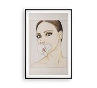 Poster 61x91cm Donna Silenzio Fiore Stampe Immagini Quadri Moderni Murale