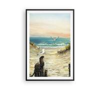 Poster 61x91cm Impressionismo Gabbiani Costa Stampe Immagini Quadri Murale