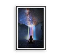 Poster 61x91cm La cascata le stelle la meditazione Stampe Immagini Quadri Murale