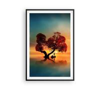 Poster 61x91cm lago natura notte Stampe Immagini Quadri Moderni Murale