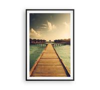 Poster 61x91cm Maldive Cottage Acqua Stampe Immagini Quadri Moderni Murale