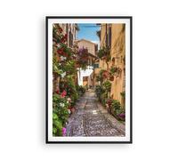 Poster 61x91cm Percorso fiori casa cortile Stampe Immagini Quadri Moderni Murale