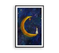 Poster 61x91cm Ragazza Su La Luna Stampe Immagini Quadri Moderni Murale
