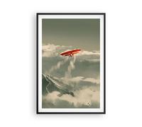Poster 61x91cm Rosso aereo montagne Stampe Immagini Quadri Moderni Murale