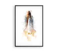 Poster 61x91cm Un Razzo Spaziale Cosmo Minimalismo Stampe Immagini Quadri Murale