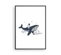 Poster 70x100cm Balena Astronauta Immaginazione Stampe Immagini Quadri Murale